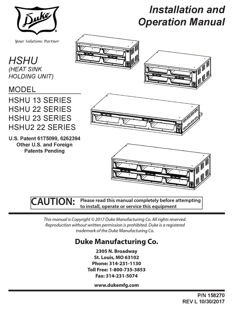Duke HSHU 13 SERIES Installation and operation manual