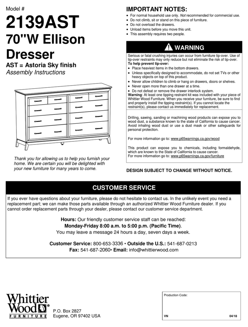 Whittier Wood Furniture 2139AST Assembly instructions