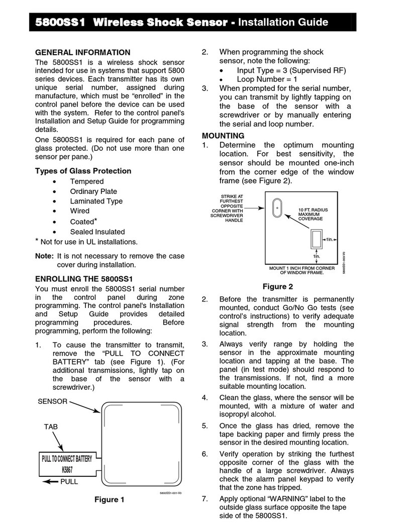 Honeywell Ademco 5800SS1 User manual