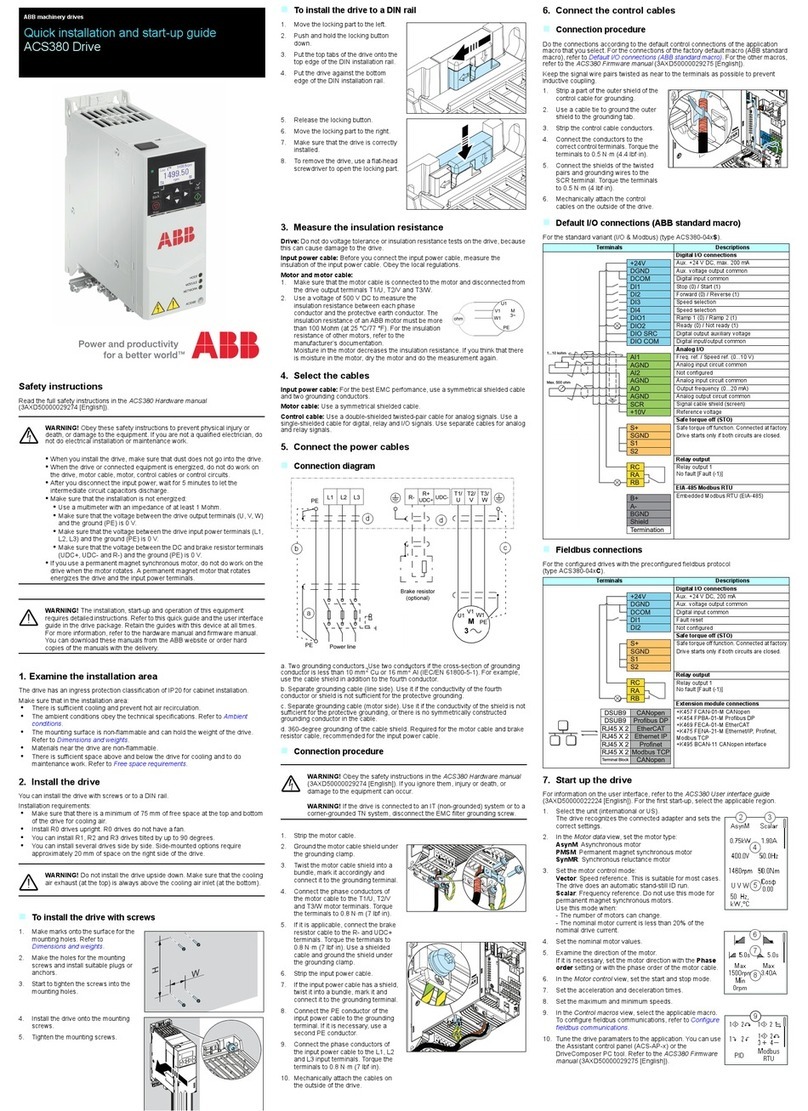 ABB ACS380 Series Quick installation and start-up guide