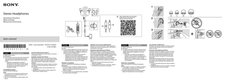 Sony MDR-AS410AP operating instructions