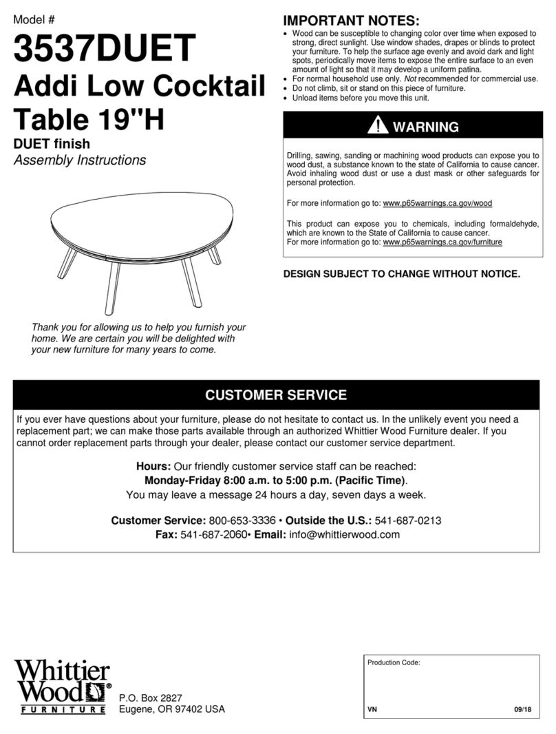 Whittier Wood Furniture 3537DUET Assembly instructions