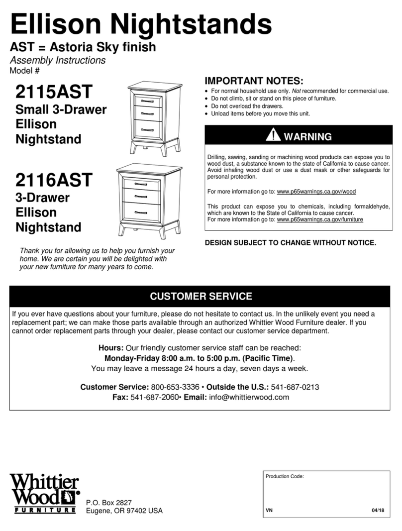 Whittier Wood 2116AST Assembly instructions