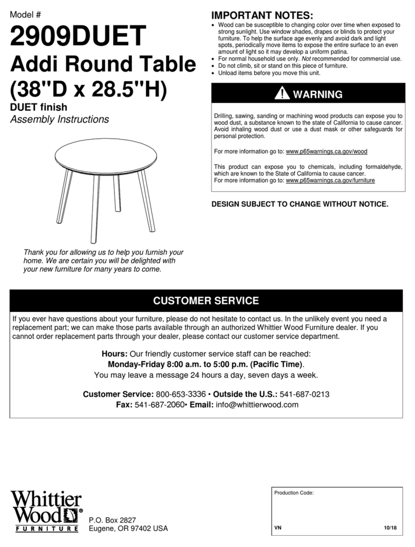 Whittier Wood Furniture 2909DUET Assembly instructions