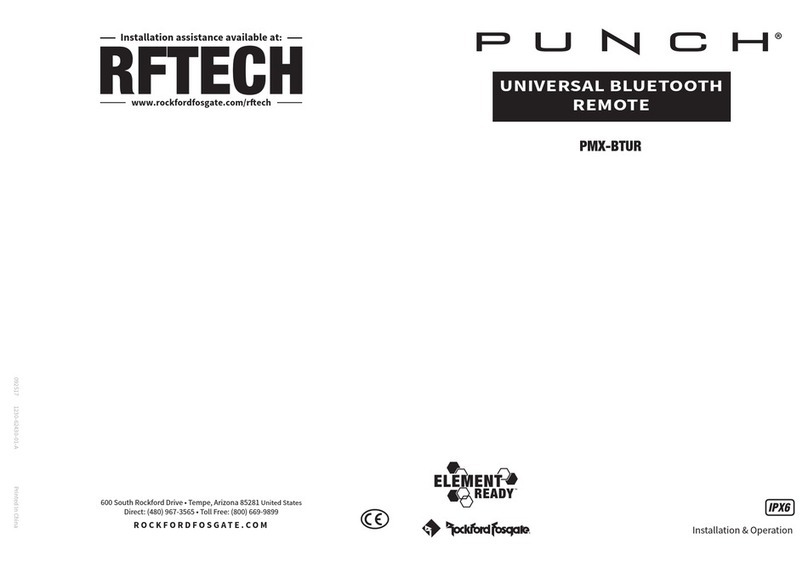 Rockford Fosgate PUNCH PMX-BTUR Installation & operation