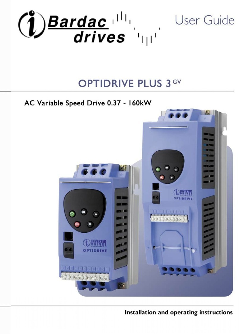 Bardac drives OPTIDRIVE PLUS 3 GV User manual