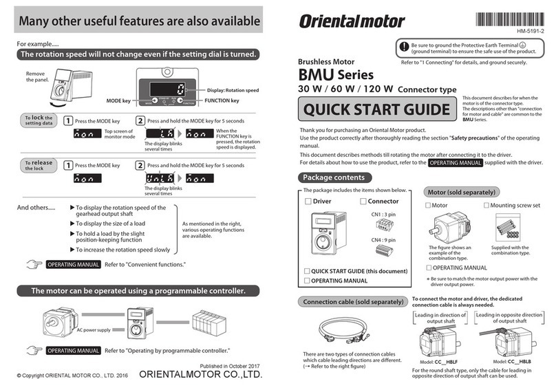 Oriental motor BMU Series operating manual