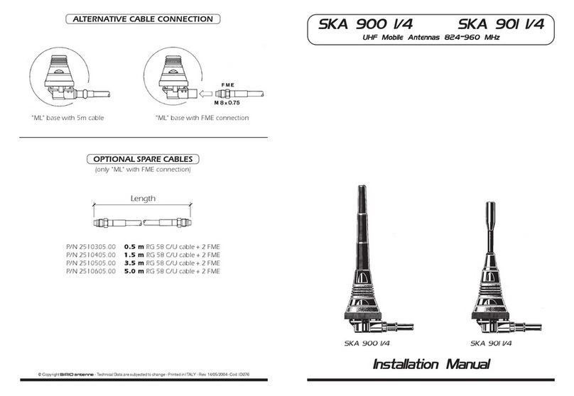 Sirio Antenne SKA 900 1/4 User manual Sirio Antenne SKA 900 1/4 User manual
