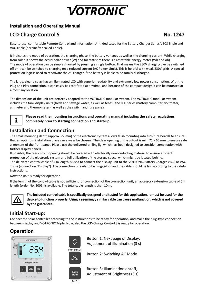 Votronic 1247 Installation and operating manual