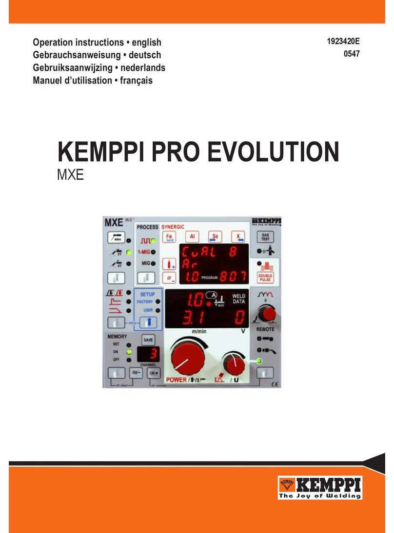 Kemppi PRO EVOLUTION MXE Operation instructions