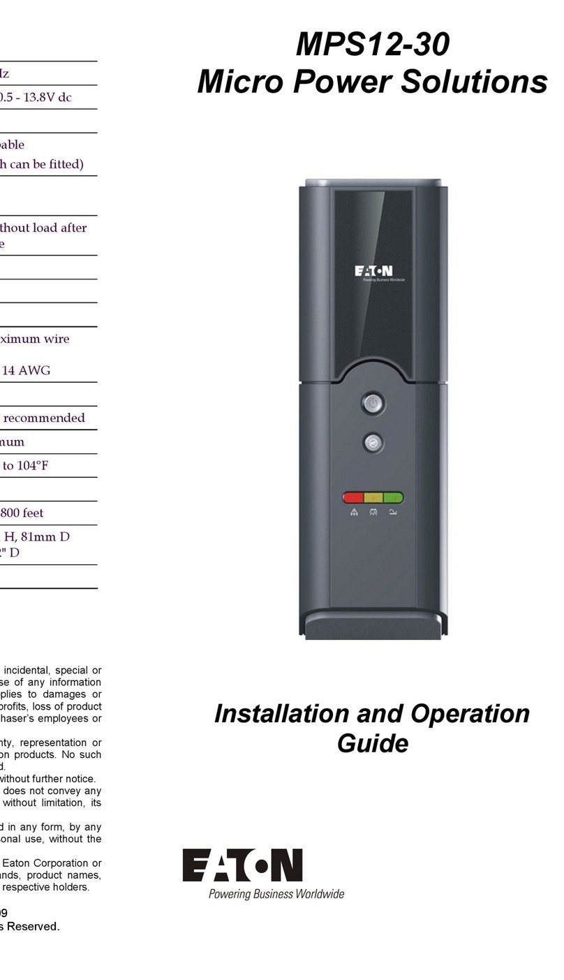 Eaton MPS12-30 Installation and operation guide