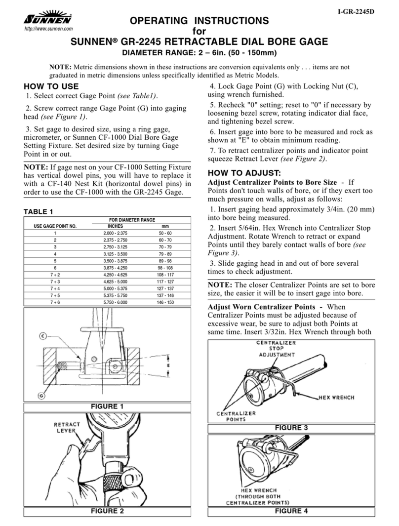 Sunnen GR-2245 operating instructions