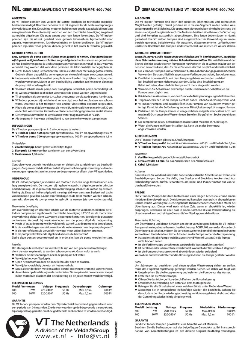 VT 400 User instructions