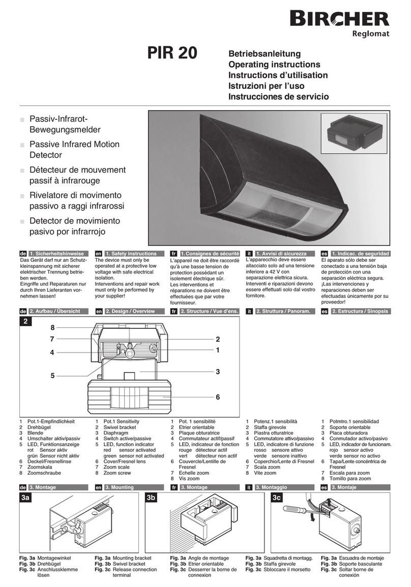 Bircher PIR 20 operating instructions
