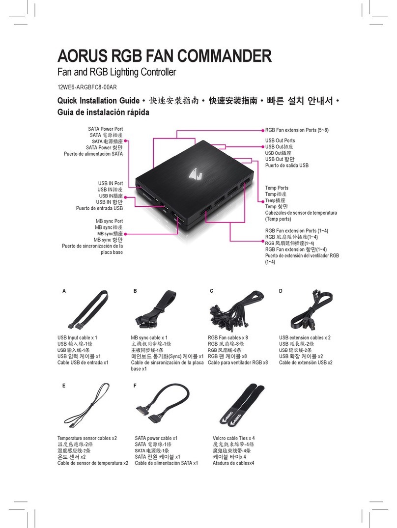 AORUS RGB FAN COMMANDER Quick installation guide