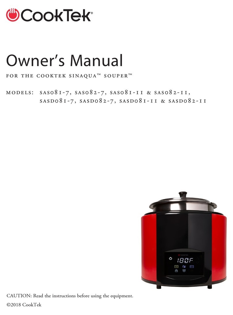CookTek SinAqua Souper owner's manual