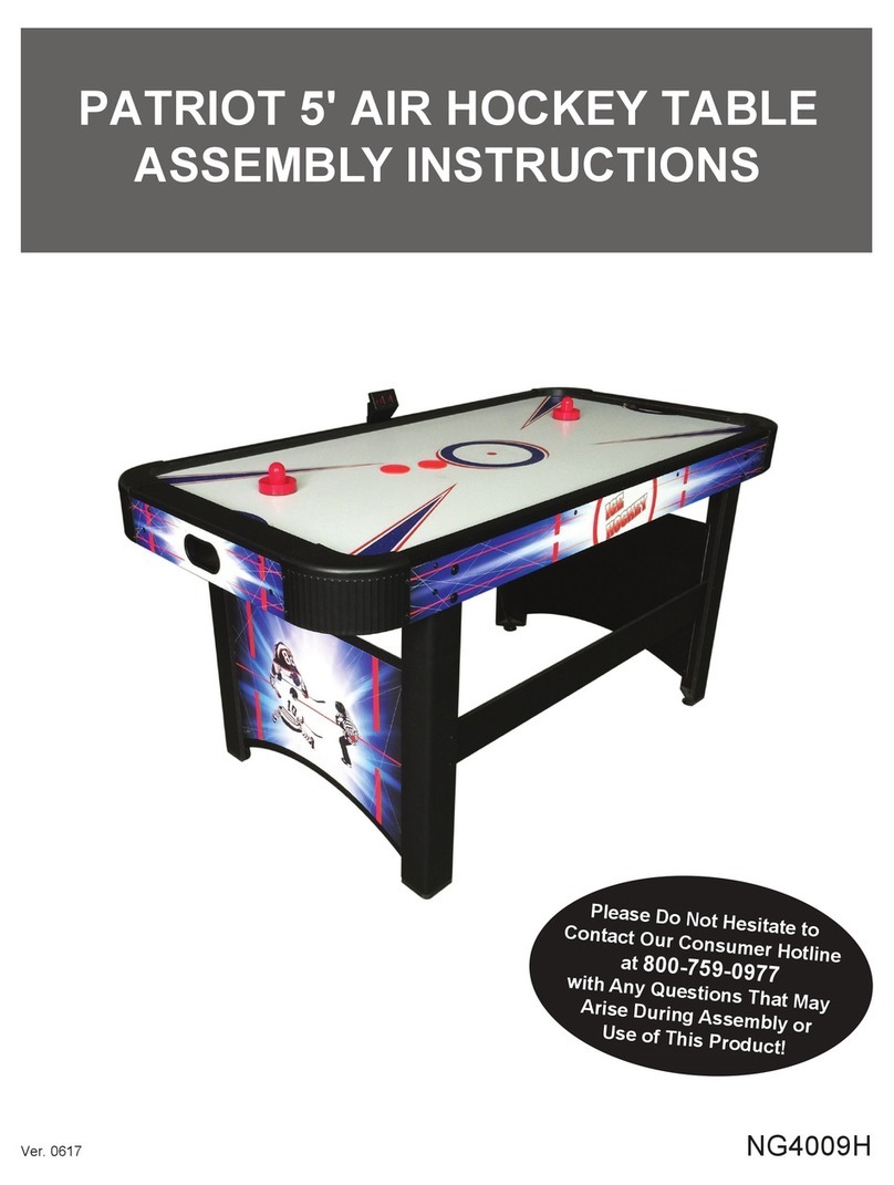 Carmelli PATRIOT 5-ft AIR HOCKEY TABLE Assembly instructions Carmelli PATRIOT 5-ft AIR HOCKEY TABLE Assembly instructions