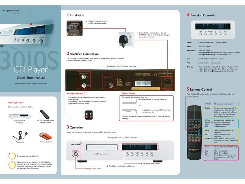 Exposure 3010S Quick start manual
