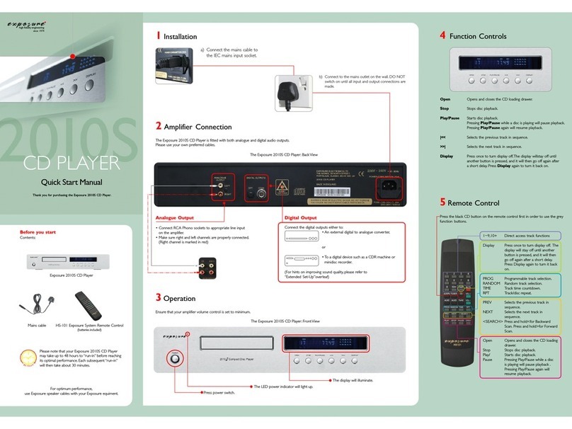 Exposure 2010S Quick start manual
