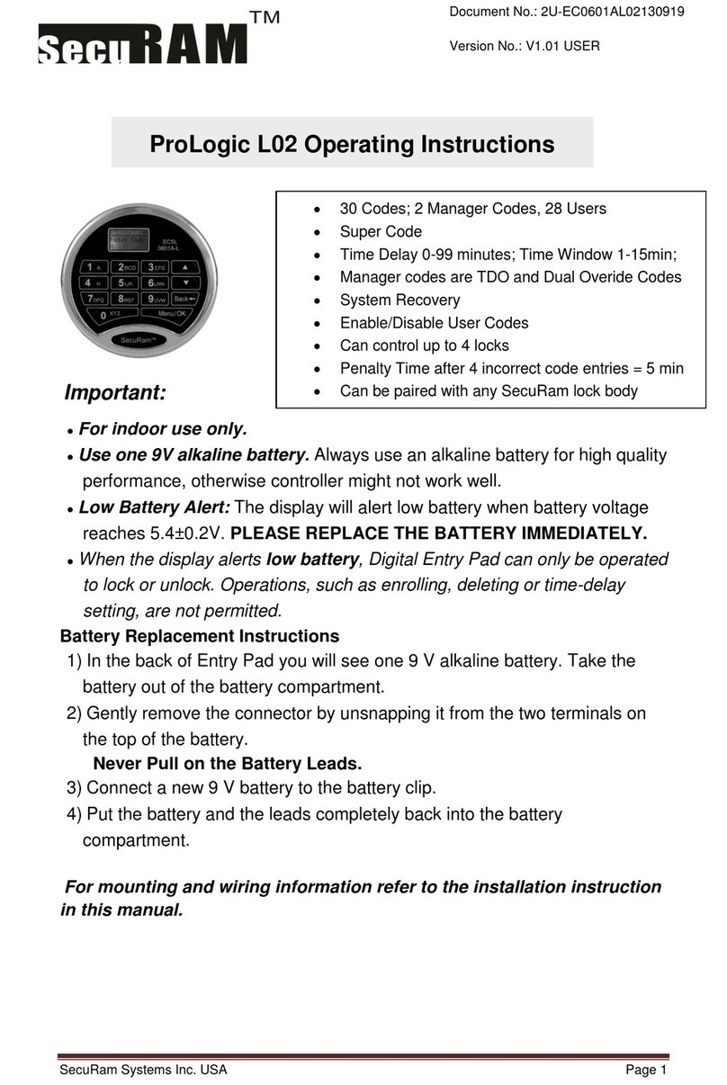 Securam ProLogic L02 User manual