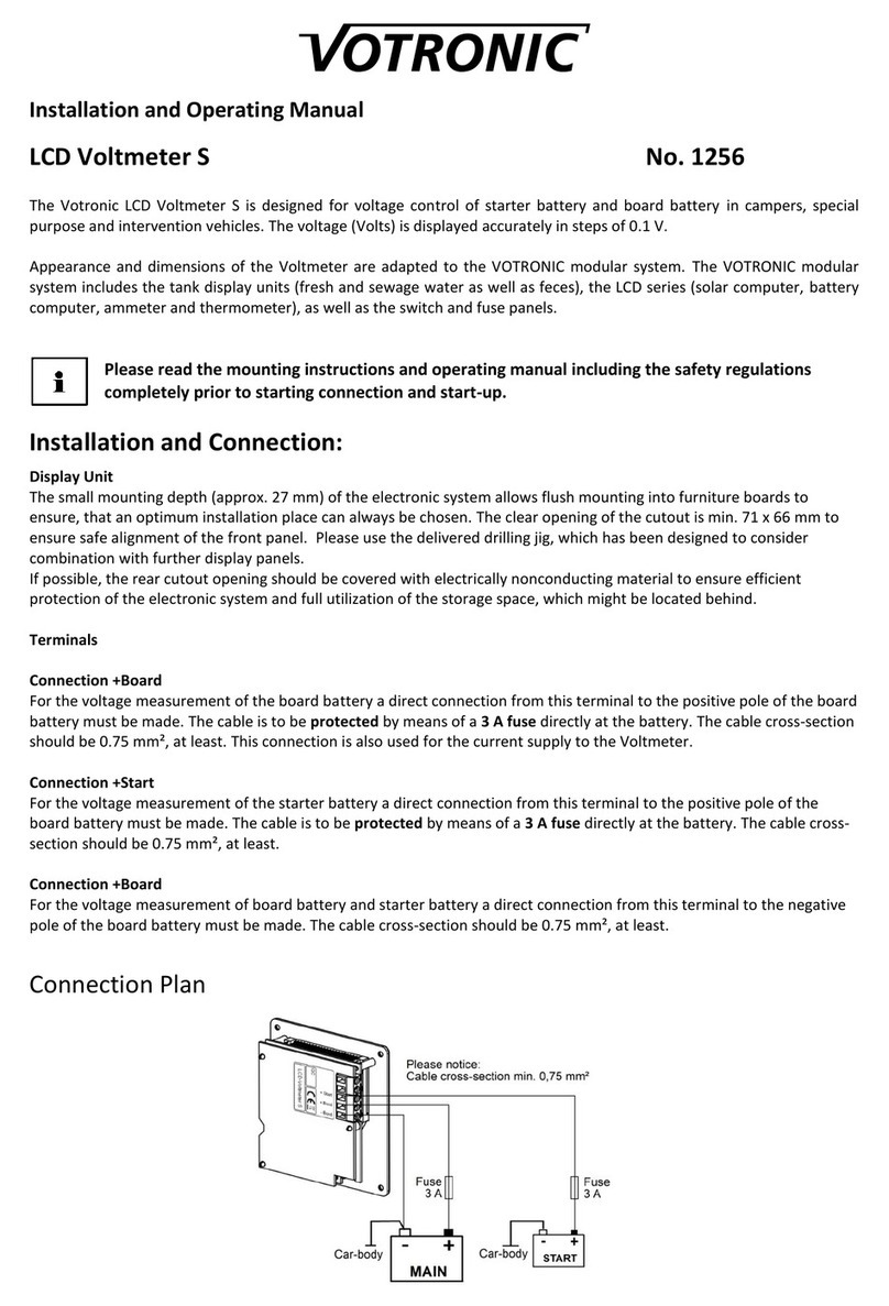 Votronic 1256 Installation and operating manual