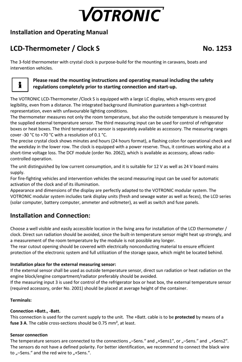 Votronic 1253 Installation and operating manual