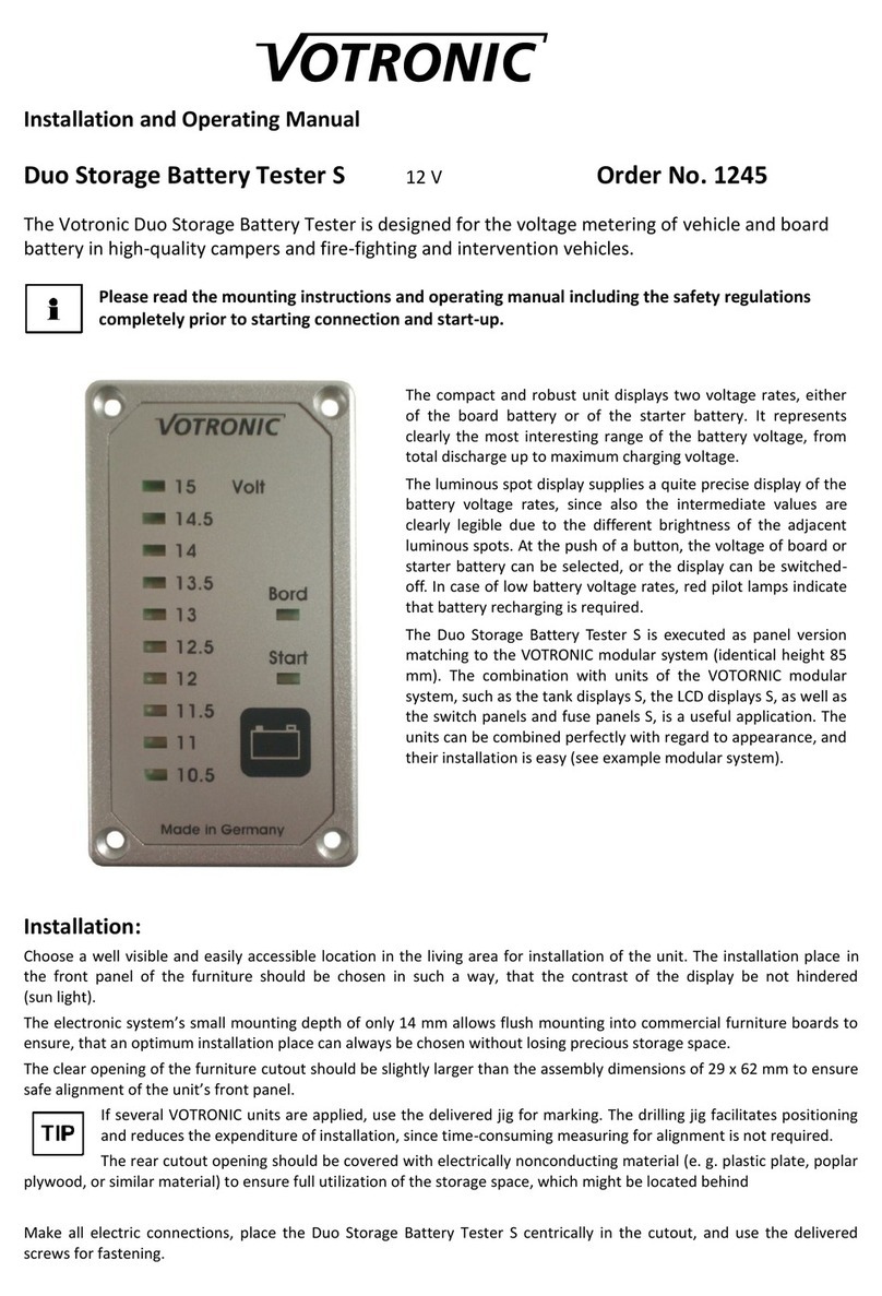 Votronic 1245 Installation and operating manual