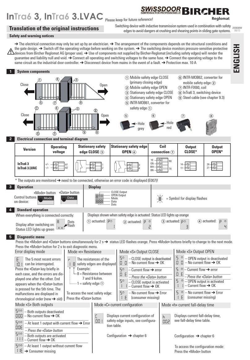 Bircher Swissdoor InTra6 3 Translation of the original instructions