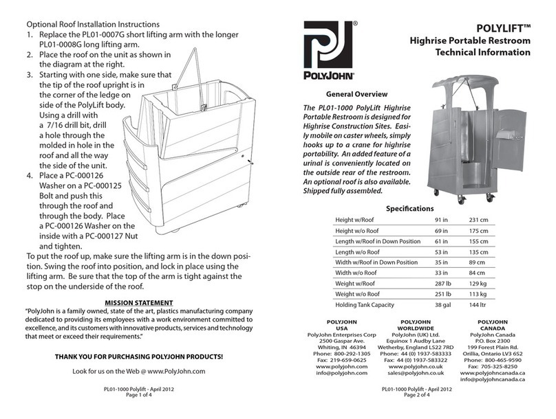 PolyJohn PolyLift PL01-1000 instruction manual