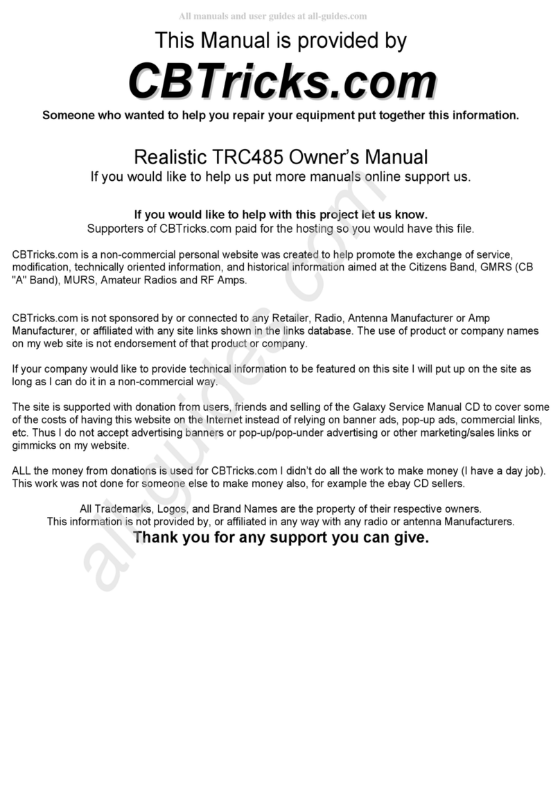 Radio Shack TRC-485 User manual