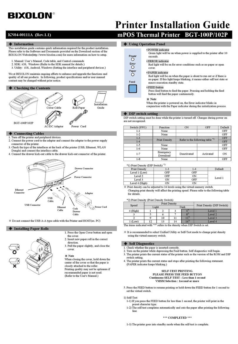 BIXOLON BGT-100P User manual