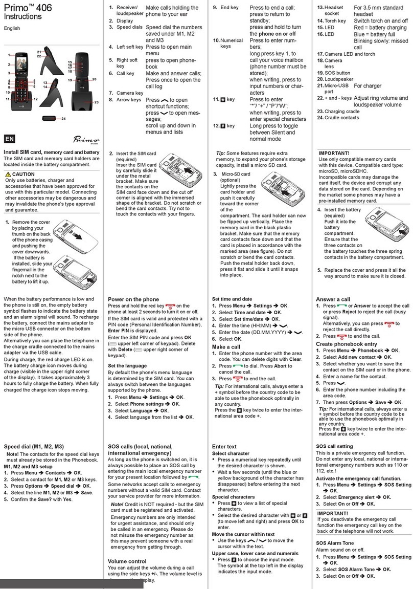 Doro Primo 406 User manual