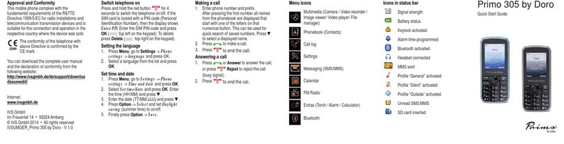 Doro Primo 305 User manual