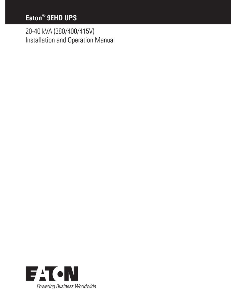 Eaton 9EHD-33-40/20 User's installation and operation manual Eaton 9EHD-33-40/20 User's installation and operation manual