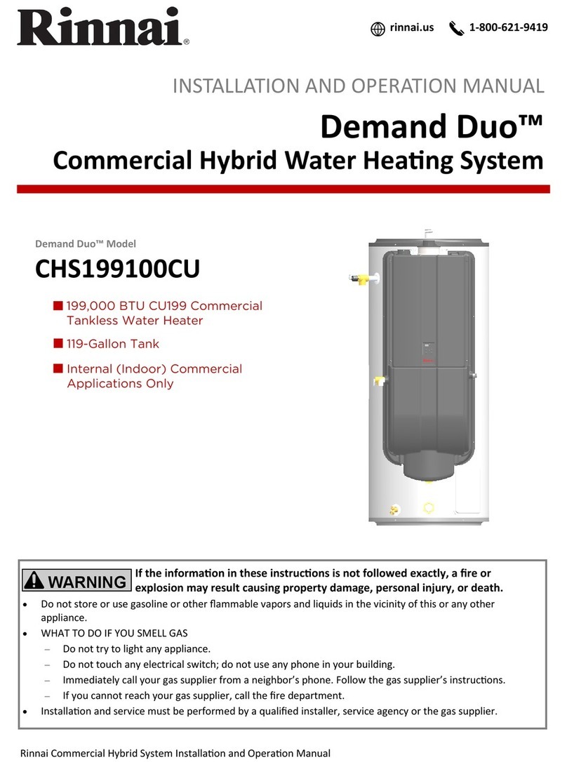 Rinnai CHS199100CU User's installation and operation manual