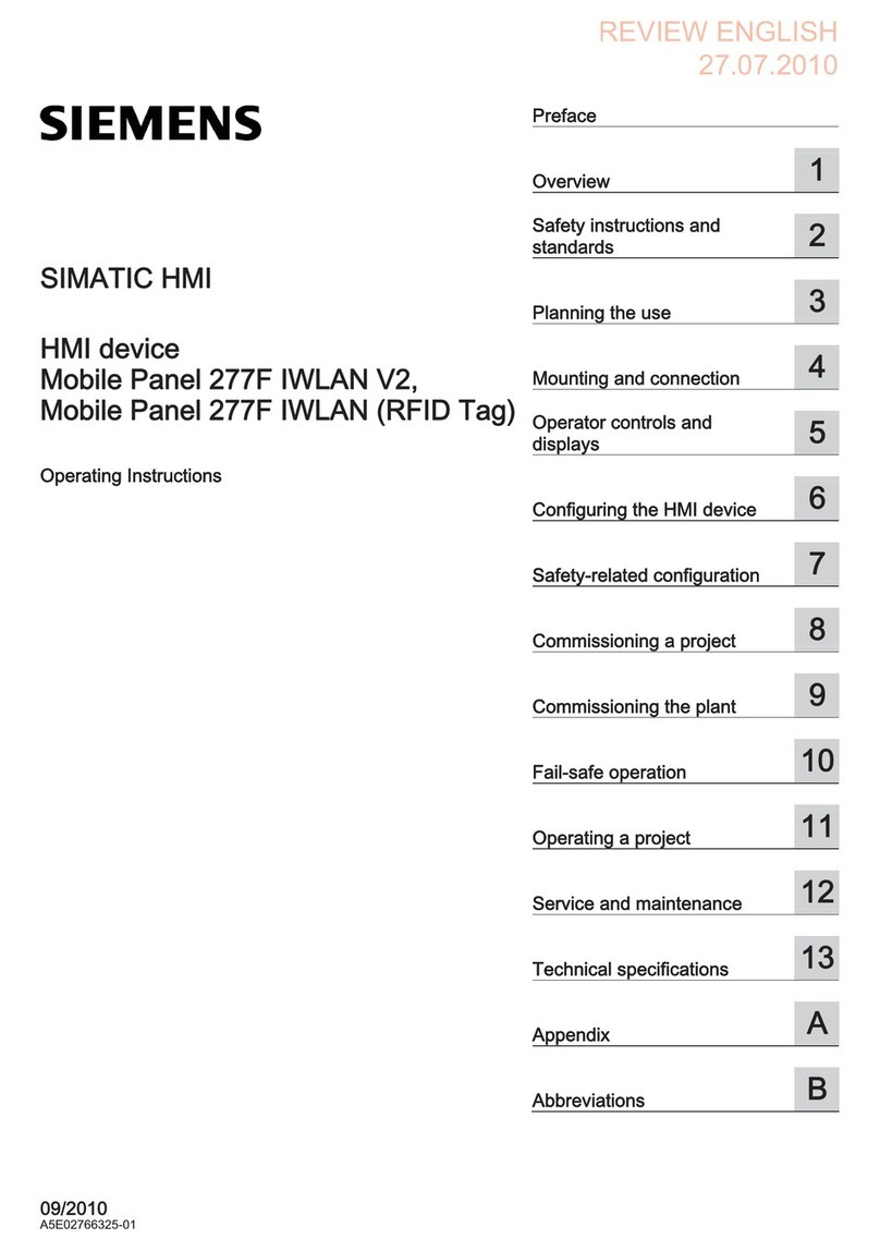 Siemens SIMATIC Mobile Panel 277F IWLAN V2 User manual Siemens SIMATIC Mobile Panel 277F IWLAN V2 User manual
