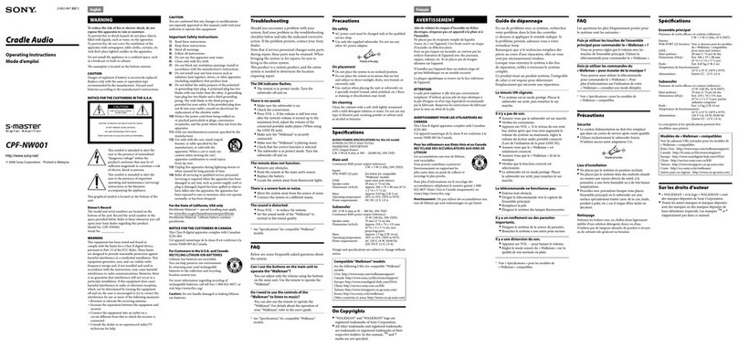 Sony CPF-NW001 operating instructions