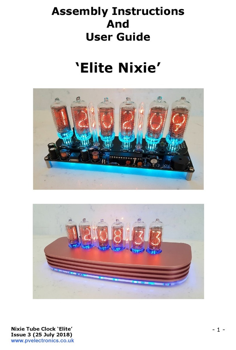 Pvelectronics Elite Nixie Assembly instructions and user guide