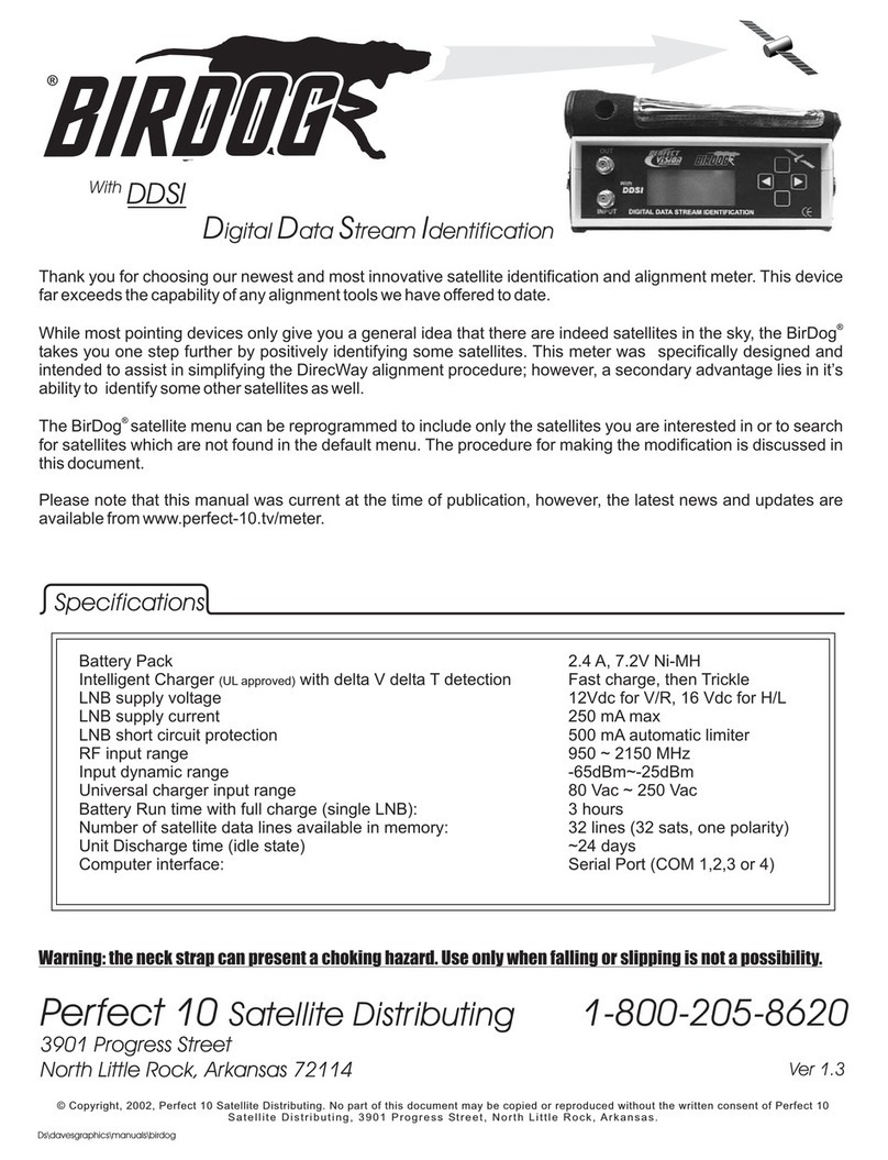 Perfect 10 Satellite Distributing Birdog User manual