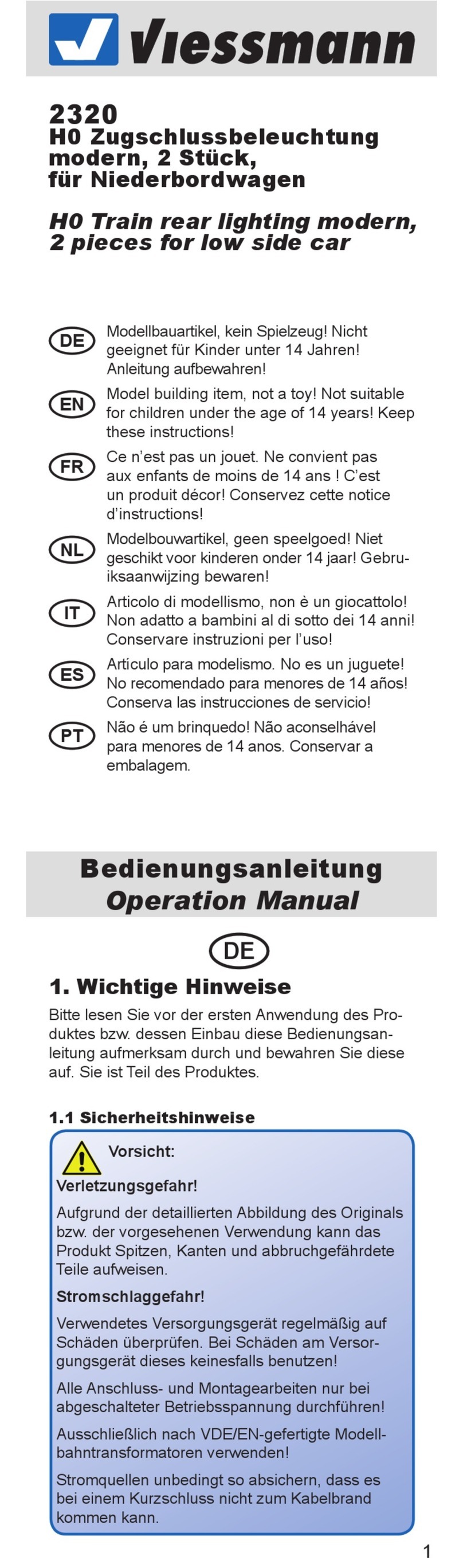 Viessmann 2320 Operation manual