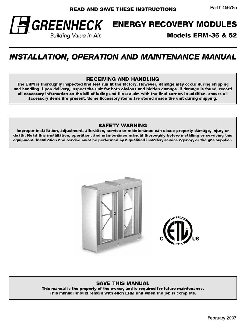 Greenheck ERM-36 Installation, operation and maintenance manual