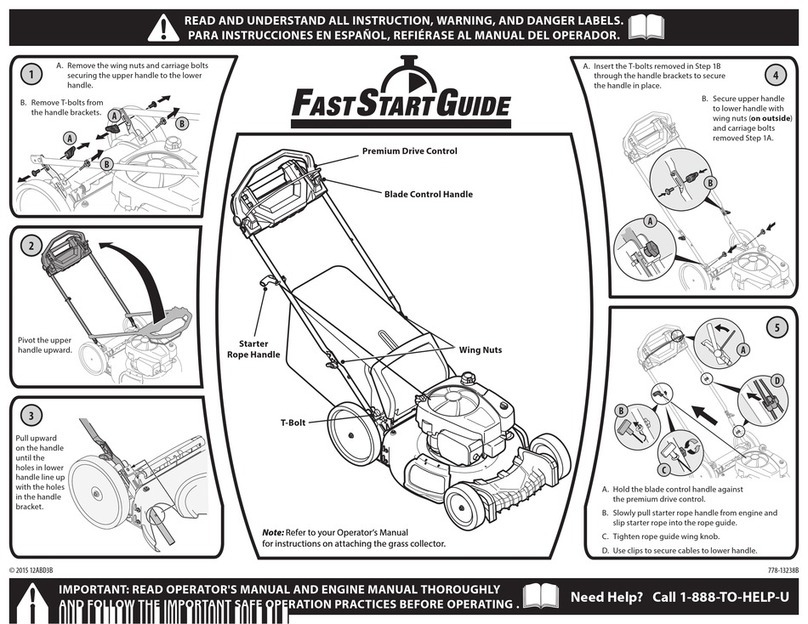 MTD Troy-Bilt TB 360 Fast start guide