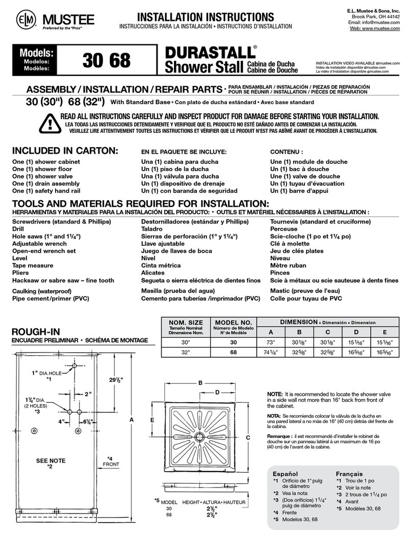 Mustee DURASTALL 30 installation instructions