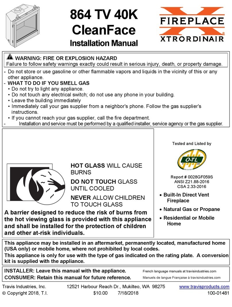 FireplaceXtrordinair 864 TV 40K CleanFace User manual
