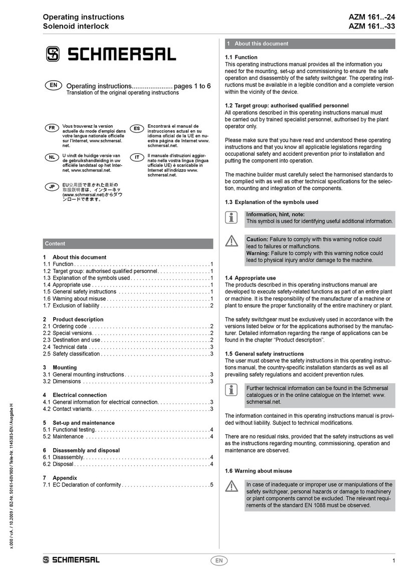 schmersal AZM 161..-33 Series operating instructions