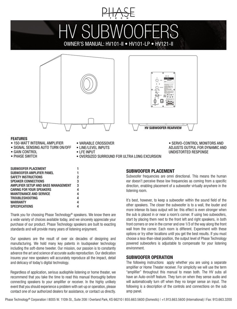 Phase HV101-II owner's manual