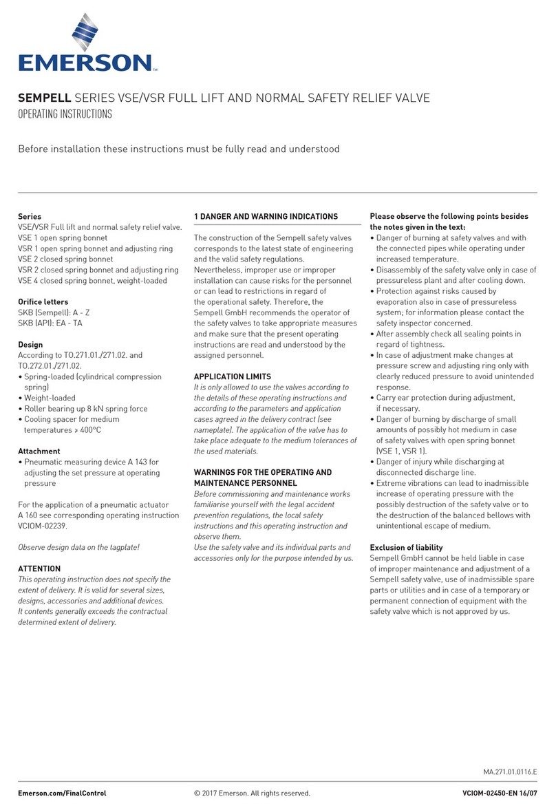 Sempell VSE Series operating instructions