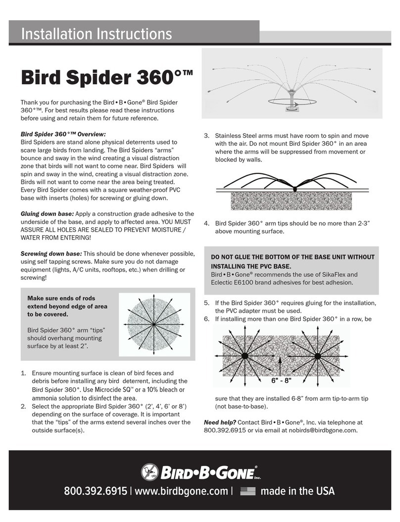 Bird b gone Bird Spider 360 installation instructions
