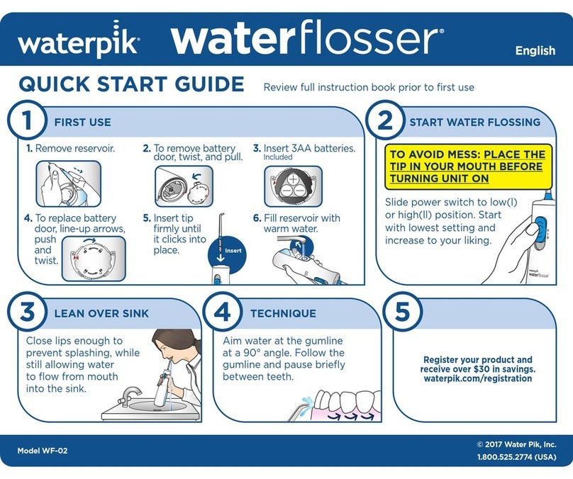 Waterpik Waterflosser WF-02 User manual Waterpik Waterflosser WF-02 User manual