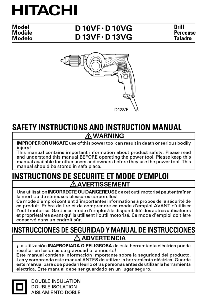 Hitachi D10VG Safety instructions and instruction manual